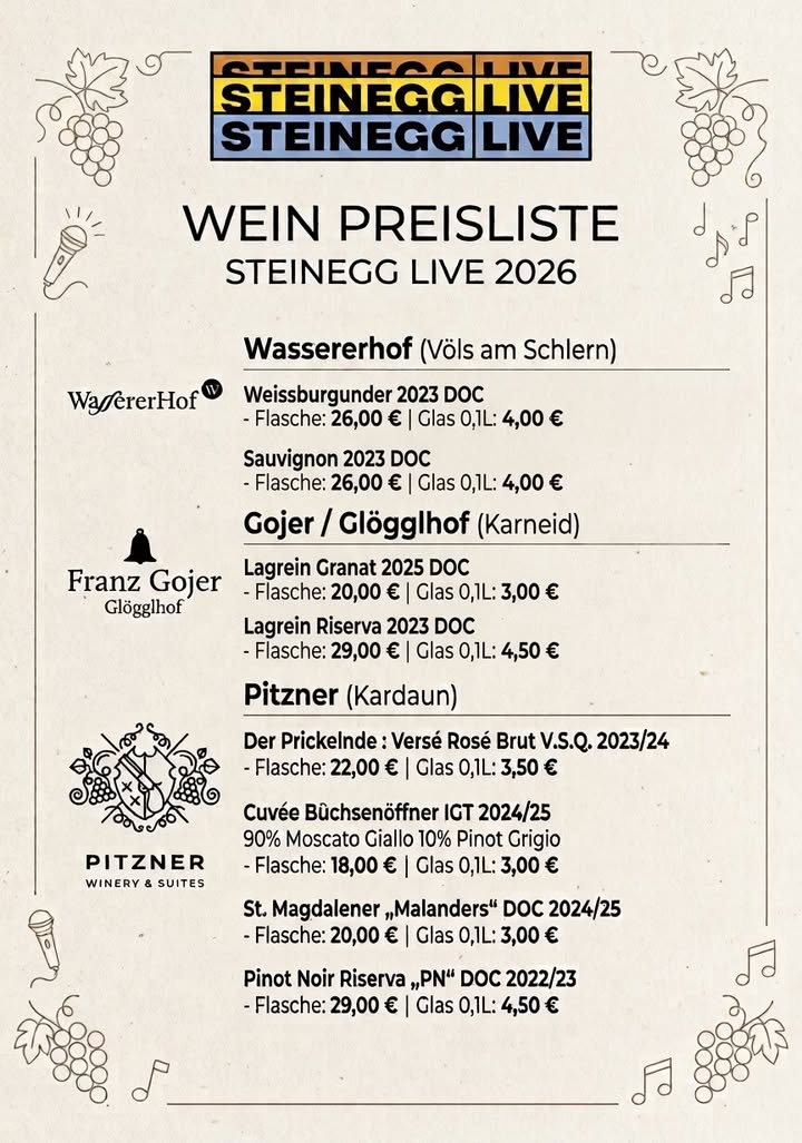 Ladies and Gentleman, ... der Wein ist kühl gestellt 🍷 Heuer gibts beim #steinegglivefestival exklusive…
