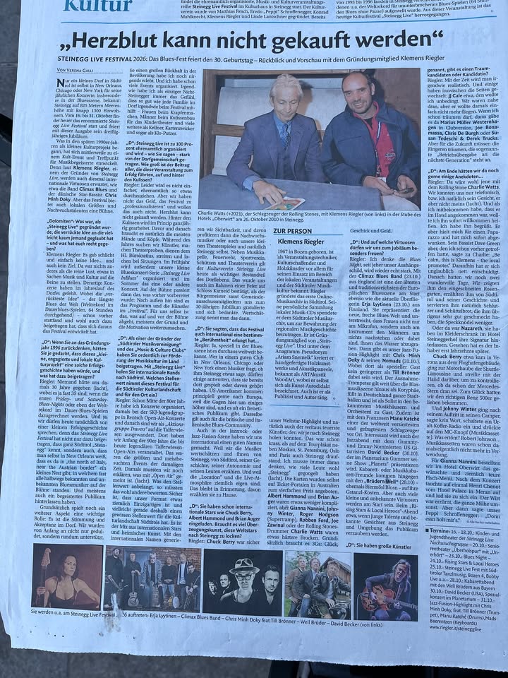 Ist das ein Ritterschlag ? Heute auf der Kulturseite in der @Dolomiten - Tagblatt der…