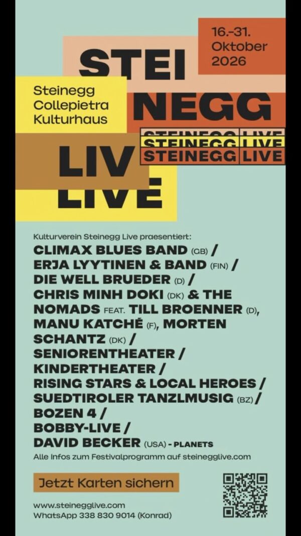 Van 16.-31. Oktober findet huier zan 30. Mol es Festival Steinegg Live stott!🤩 Also kemmp…